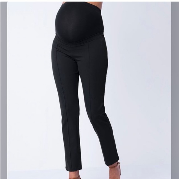 Seraphine Slim Leg Black Maternity Pants – Over Bump (size 2 fits like 0) - Picture 1 of 9
